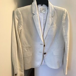 J crew linen white blazer